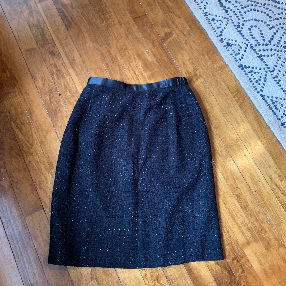 Talbots fully lined black sparkle/ metallic skirt. Worn once‎